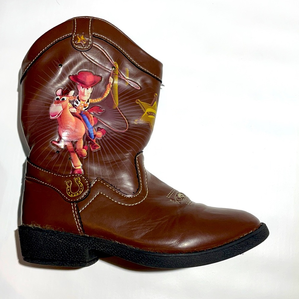 Rare Disney"GIDDYUP BULLSEYE" Toys Story Light up Zippered Boots boy toddler12